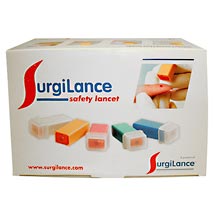 LANCET, SURGILANCE SAFETY, 22G 2.2MM, 100/BX