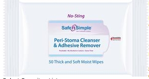 WIPES, PERI-STOMA ADH REMOVER SAFE'N SIMPLE 5X7" NO STING SCENT WIPES, PERI-STOMA ADH REMOVER SAFE'N SIMPLE 5X7" NO STING SCENT