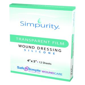 DRESSING, SILICONE TRANSPARENT, 4" X 5" 12/BX