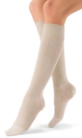 SOCK, SOSOFT 8-15MMHG, BLACK, MED BROCADE KNEE HIGH PAIR